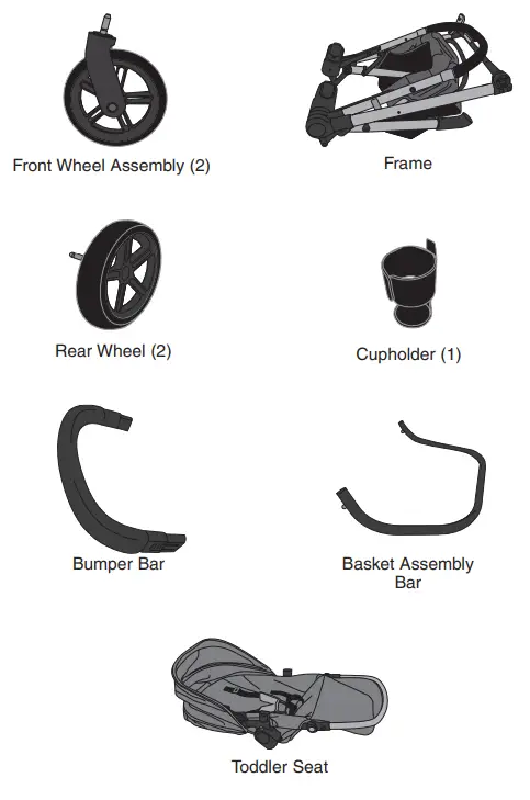 Evenflo Pivot Xpand Modular Stroller - Identification des pièces