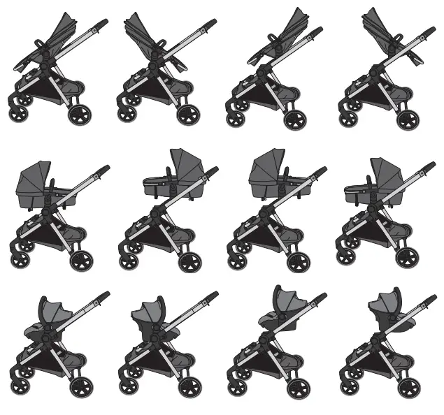 Evenflo Pivot Xpand Modular Stroller - Configurations d'utilisation