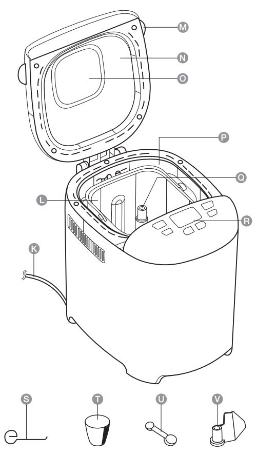 amazonbasics Bread Maker with 15 Baking Programs User Guide - Product Overview (en anglais seulement)