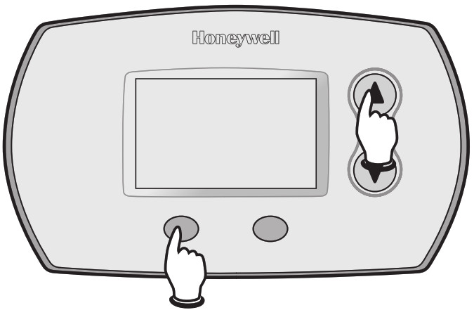 Honeywell FocusPRO Thermostats 5000-6000 Series - Pour commencer, appuyez et maintenez enfoncé 1