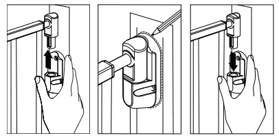 Munchkin Extending Metal Push to Hold the bracket (Poussoir métallique extensible pour maintenir le support)