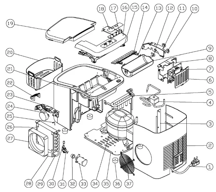 COSTWAY EP25063US Machine à glaçons fig 4