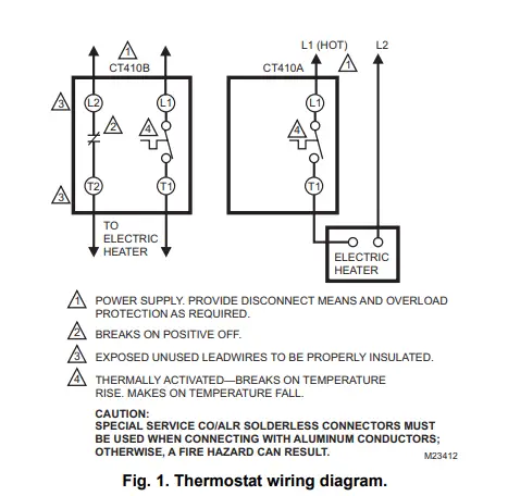 Honeywell-Home-CT410B-Manual-4-Wire-Premium-Baseboard-Line-Fig-1