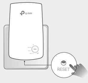 Prolongateur de portée Wi-Fi universel tp-link - appuyez sur le bouton RESET