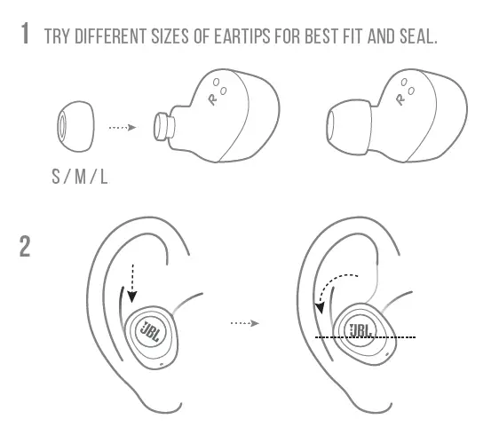 Écouteurs intra-auriculaires sans fil JBL Wave 100 2