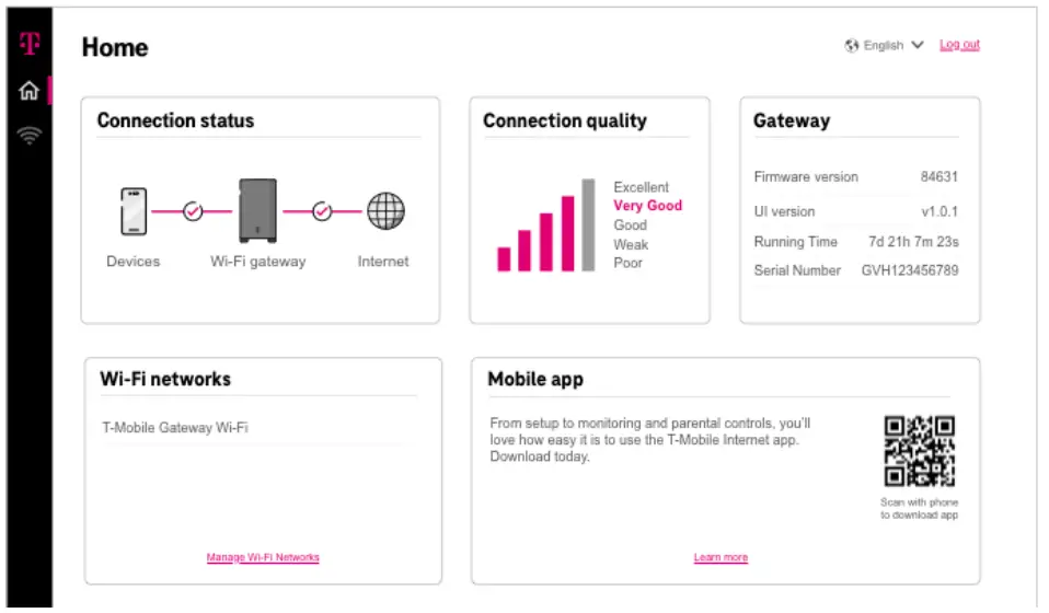 Guide de l'utilisateur de la passerelle Internet domestique T-Mobile KVD21 5G - Accueil