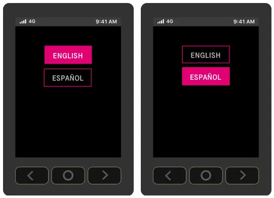 T-Mobile KVD21 5G Home Internet Gateway User Guide - Dans l'écran Language, choisissez English ou Español.