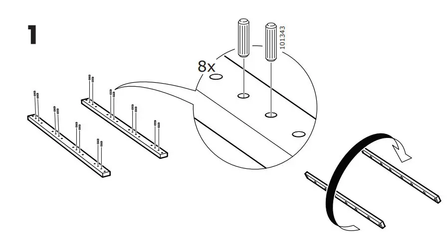 IKEA 903.727.98 Nordli Headboard Instruction Manual - Assemblage 1