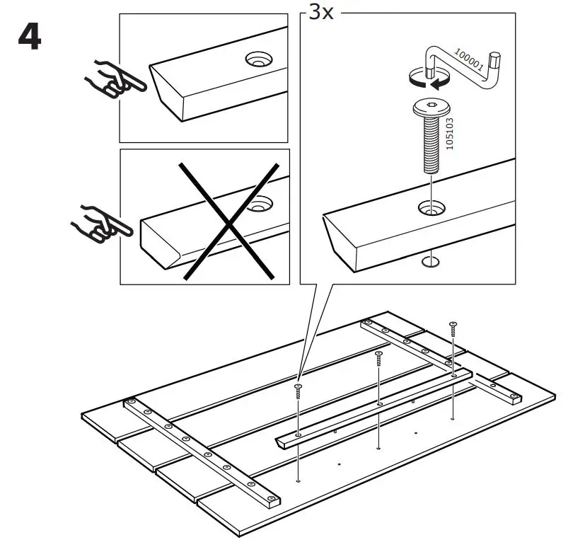 IKEA 903.727.98 Nordli Headboard Instruction Manual - Assembly 4