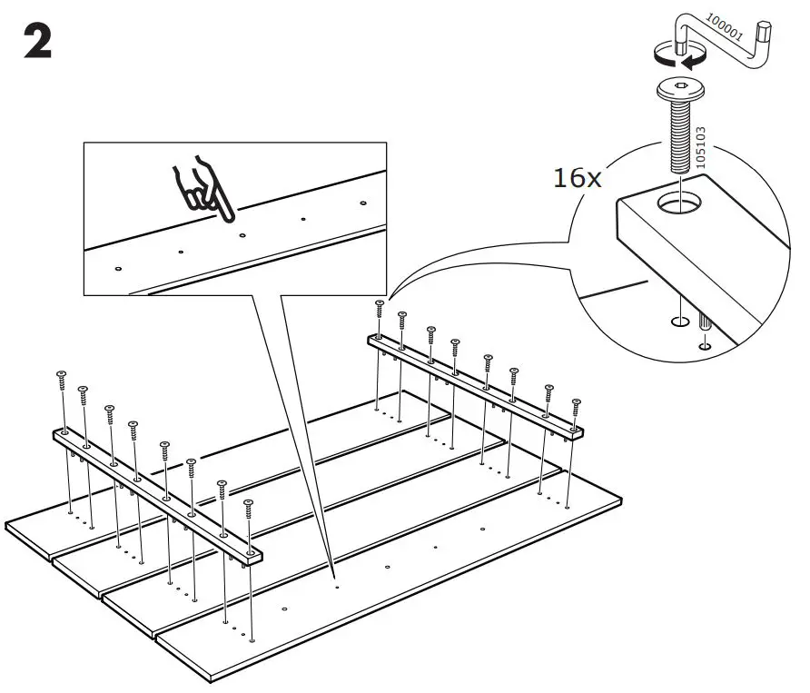 IKEA 903.727.98 Manuel d'instructions pour la tête de lit Nordli - Assemblage 2