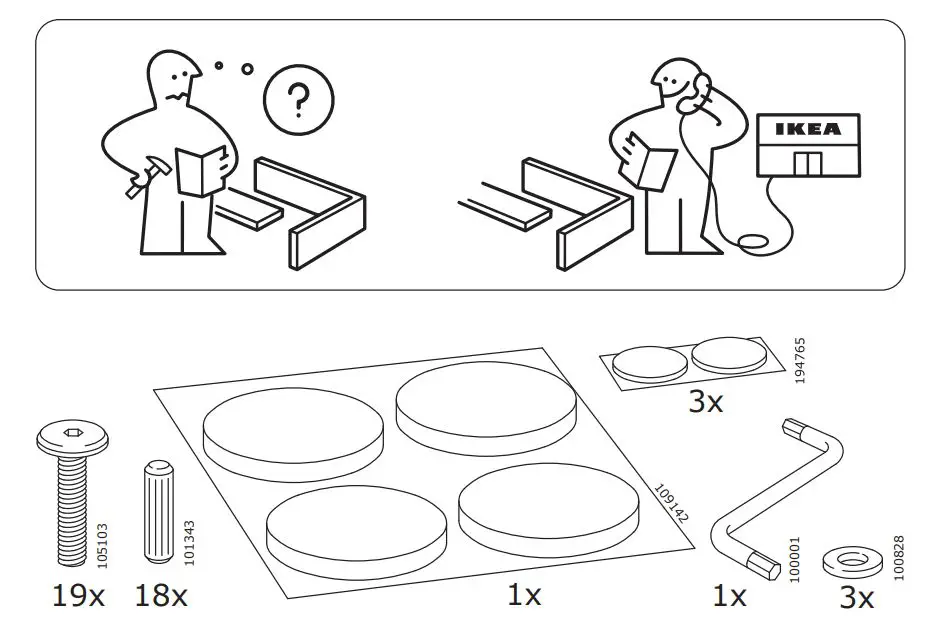 IKEA 903.727.98 Nordli Headboard Instruction Manual - Contacter le service clientèle