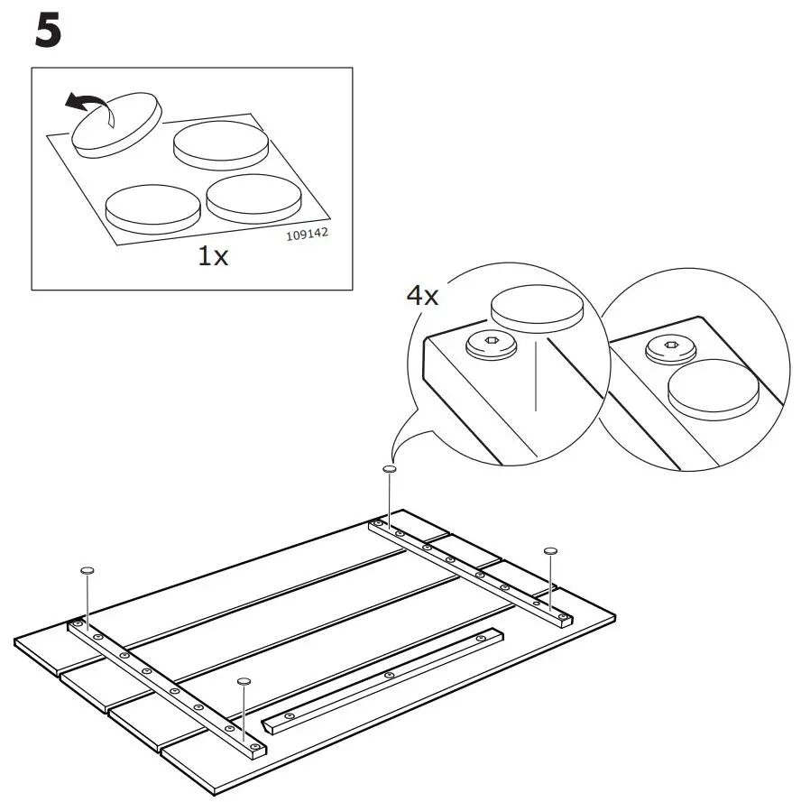 IKEA 903.727.98 Nordli Headboard Instruction Manual - Assembly 5