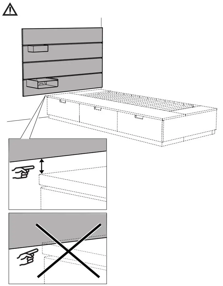 IKEA 903.727.98 Nordli Headboard Instruction Manual - Warning