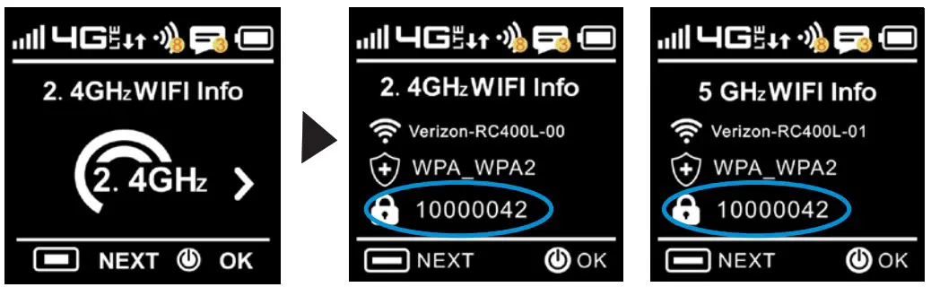 verizon Orbic Speed mobile hotspot - Disposition de l'affichage et des icônes 6