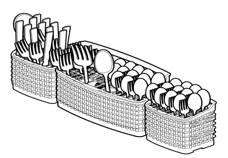 Lave-vaisselle Frigidaire Chargement du panier à couverts