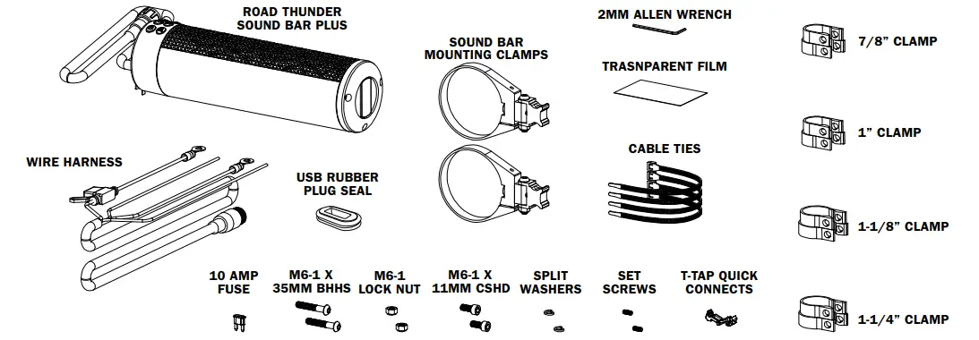 Kuryakyn-2720-MTX-Road-Thunder-Sound-Bar-Speakers-Fig-1