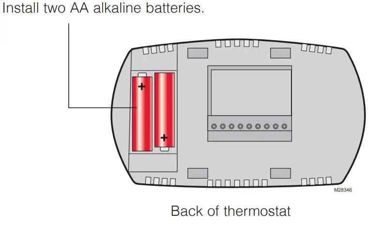 Honeywell RTHL3550 Thermostat numérique non programmable - Installer les piles