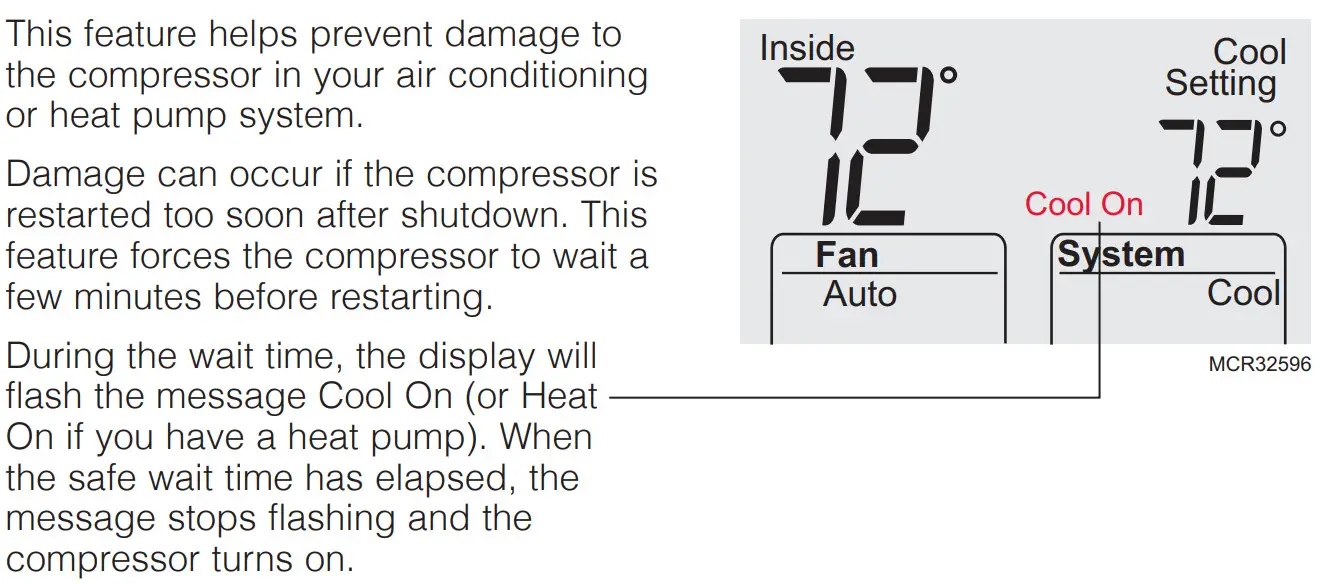 Honeywell RTHL3550 Thermostat numérique non programmable - Protection intégrée du compresseur