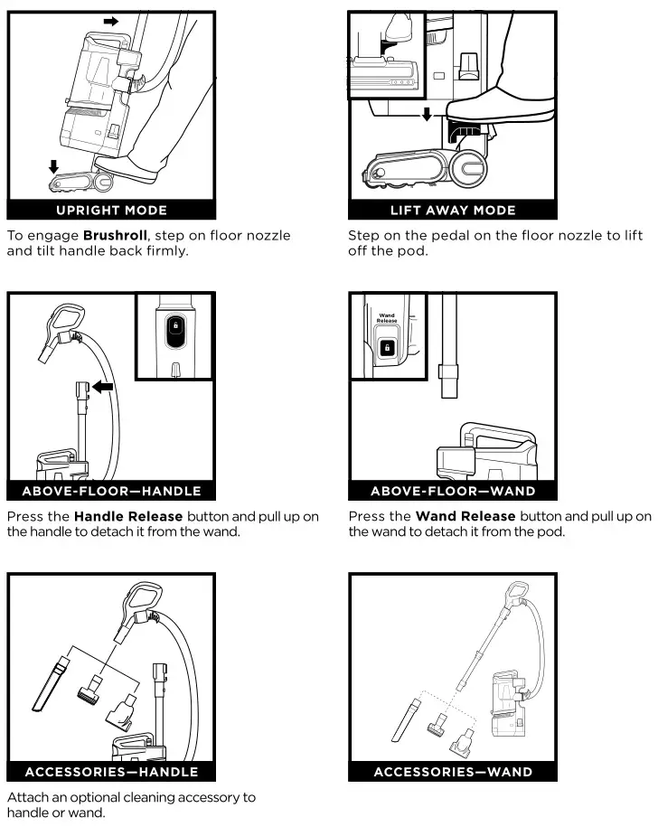 Shark Rotator Lift-Away - MODES DE NETTOYAGE