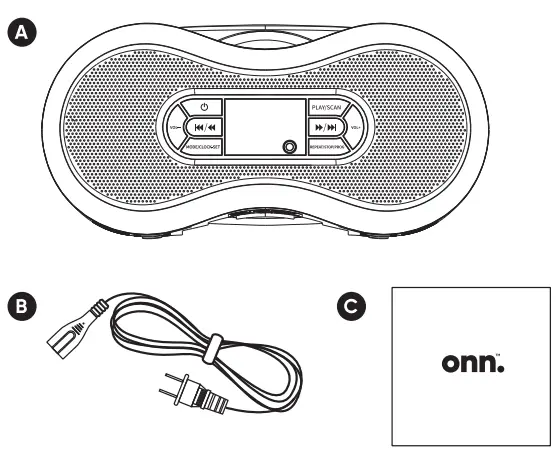 onn AAGRY100043854 Boombox CD portable Bluetooth avec radio FM numérique 1