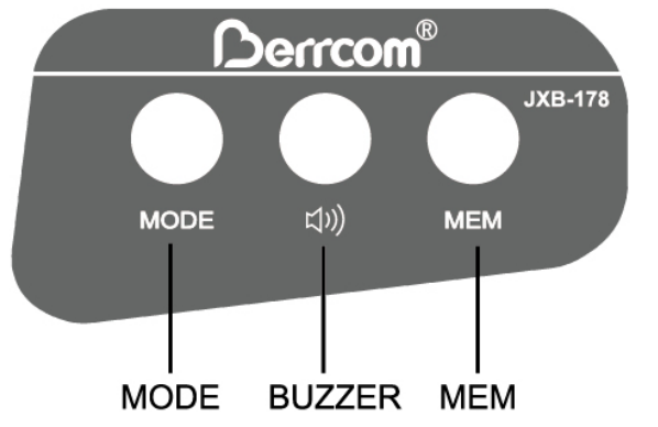 Berrcom Thermomètre infrarouge sans contact JXB-178 -- menu