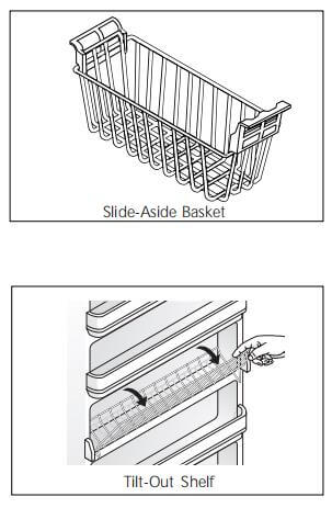 Panier coulissant et étagère basculante