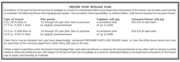 PLAN DE DÉTÉRIORATION DES ALIMENTS DANS LE CONGÉLATEUR