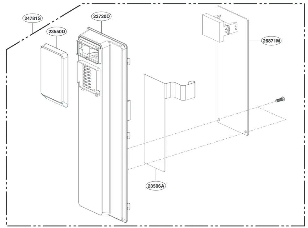 LG MS42960SS 42L Inverter Microwave Oven - door parts