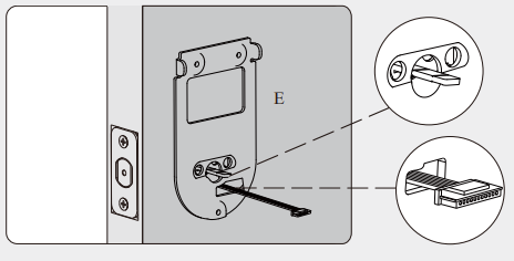 orangeIOT Keyless Entry Deadbolt Lock fente horizontale dans la plaque de montage.