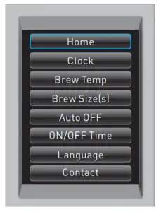 Commandes de menu et indicateurs