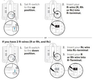 Fig 13 Régler la position de l'interrupteur R et insérer le(s) fil(s) R