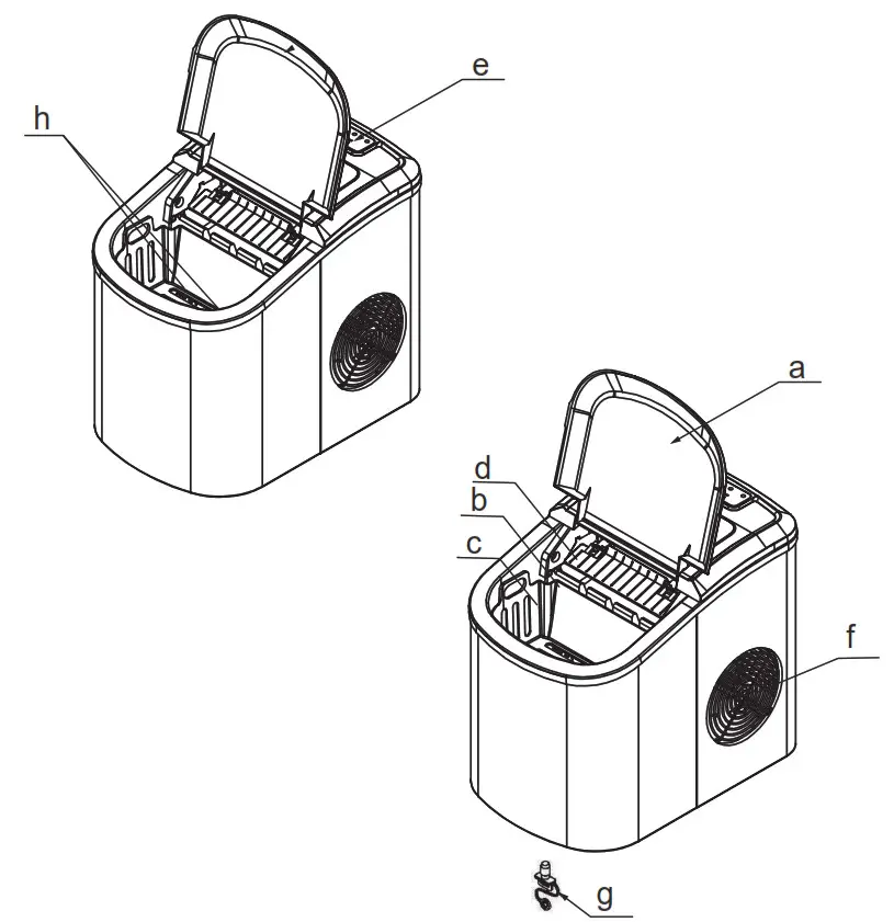 Northair 26-Lb. Machine à glaçons de comptoir - PIÈCES ET CARACTÉRISTIQUES