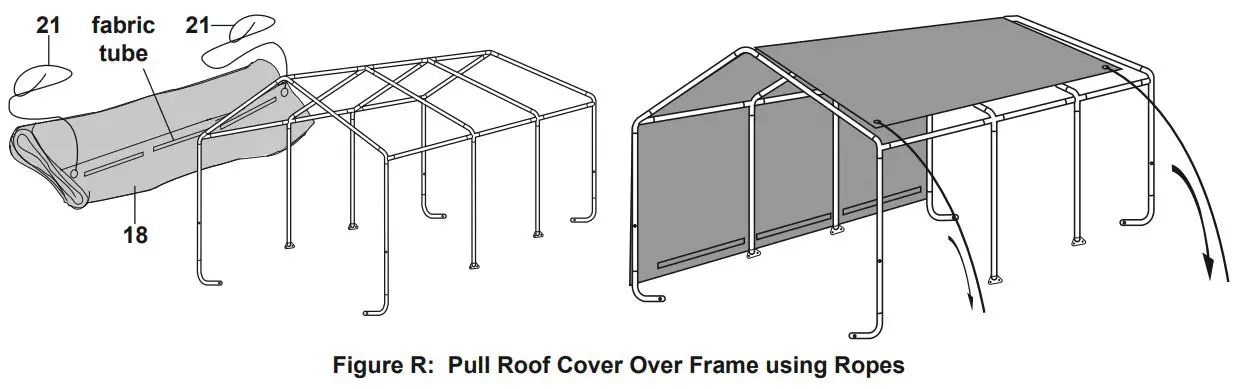 Harbor Freight COVER PRO 10FTx17FT Portable Garage 62860 Manuel du propriétaire - Figure R