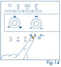 DeLonghi Magnifica - Appuyer sur le bouton d'avertissement de décalcification