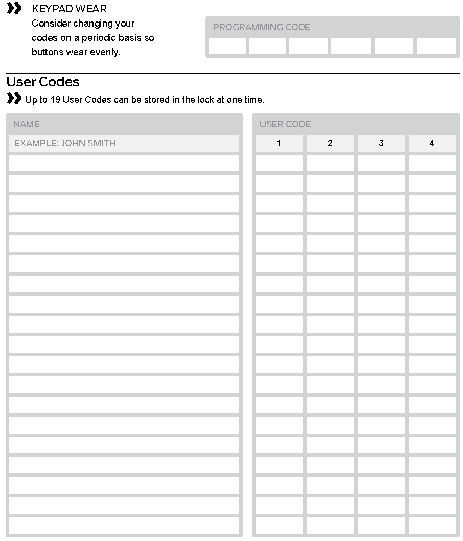 ENREGISTREZ VOS CODES