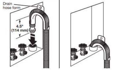 Laveuse Whirlpool à chargement par le haut - Placer le tuyau de vidange dans le tuyau d'évacuation
