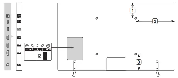 Téléviseur SAMSUNG Crystal UHD - Dimensions