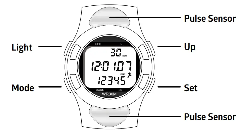 MEDLINE MDSP3044 Montre numérique avec fréquence cardiaque et podomètre - fig1