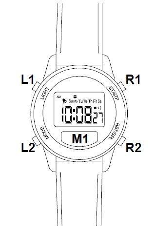 Montre numérique à 4 boutons-fig-1