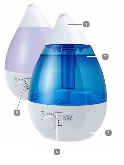 EASY HOME Crane ULTRASONIC Cool Mist Humidifier - Fig 1