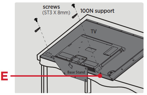 Installation du téléviseur E