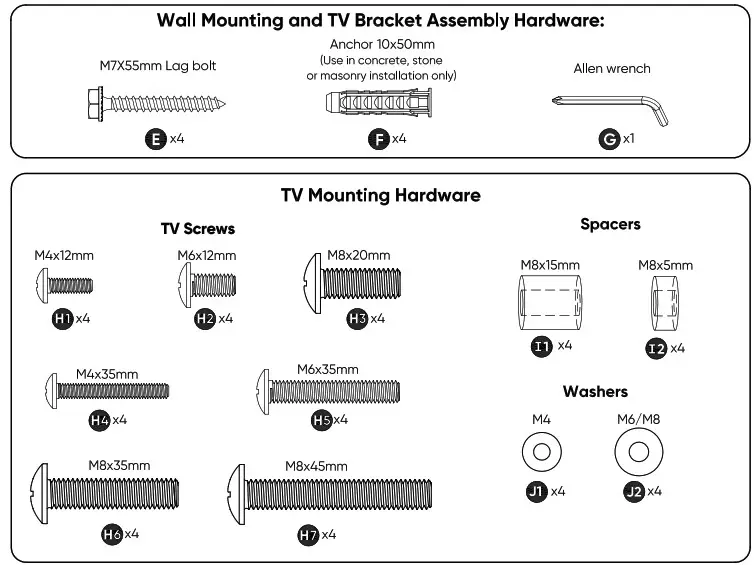 Onn 50-86 Support mural TV inclinable - Mur