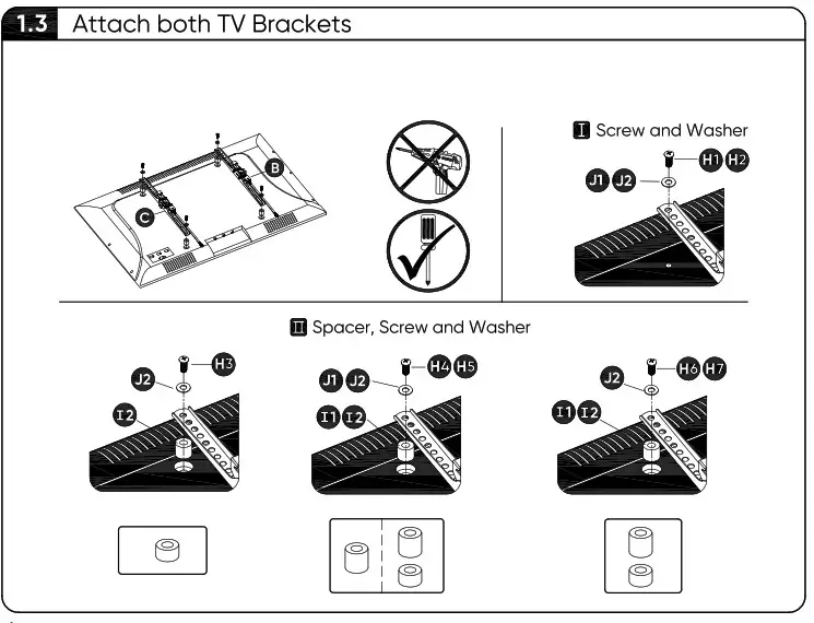 Support mural TV inclinable Onn 50-86 - Étape 3