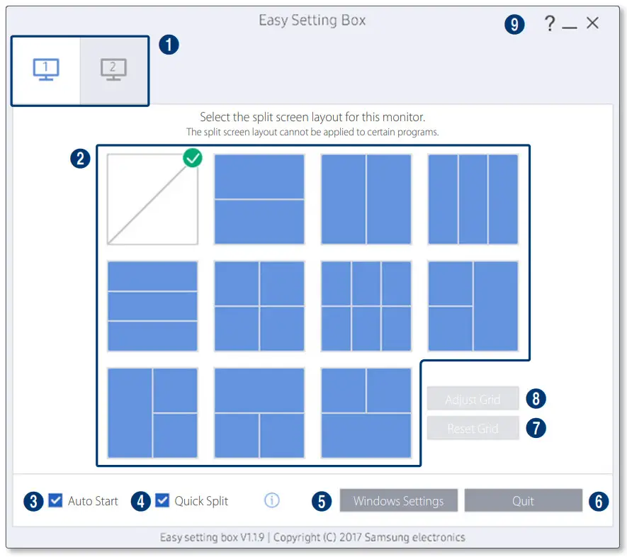 SAMSUNG Easy Setting Box Screen Splitting Application (Application de division d'écran de SAMSUNG Easy Setting Box) - Look Around