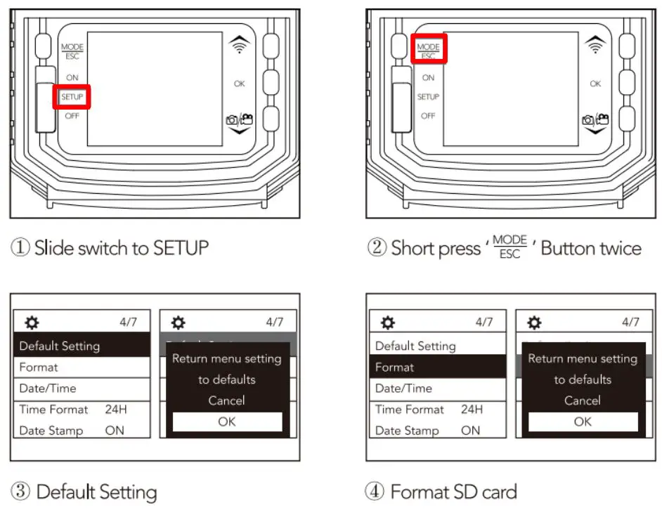 Victure HC500 Trail Camera User Manual - Comment réinitialiser la caméra et formater la carte SD ?