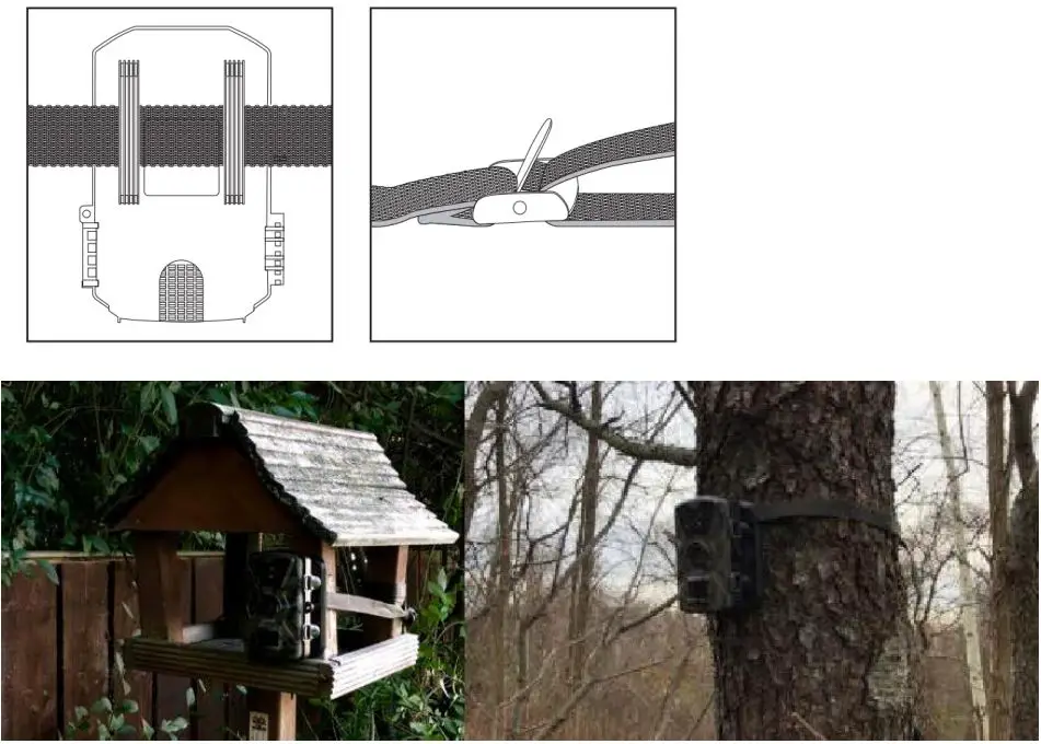 Victure HC500 Trail Camera Manuel de l'utilisateur - Utilisation de la sangle réglable