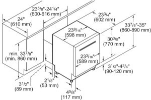 DIMENSIONS DU LAVE-VAISSELLE ET DES DÉCOUPES