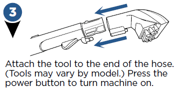 Bissell-Proheat-2x-Revolution-Attachez l'outil à l'extrémité du tuyau.