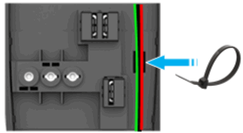 Tesla Gen 3 Wall Connector Manual - Fixez le câblage dans le canal de service à l'aide de la fermeture éclair fournie.