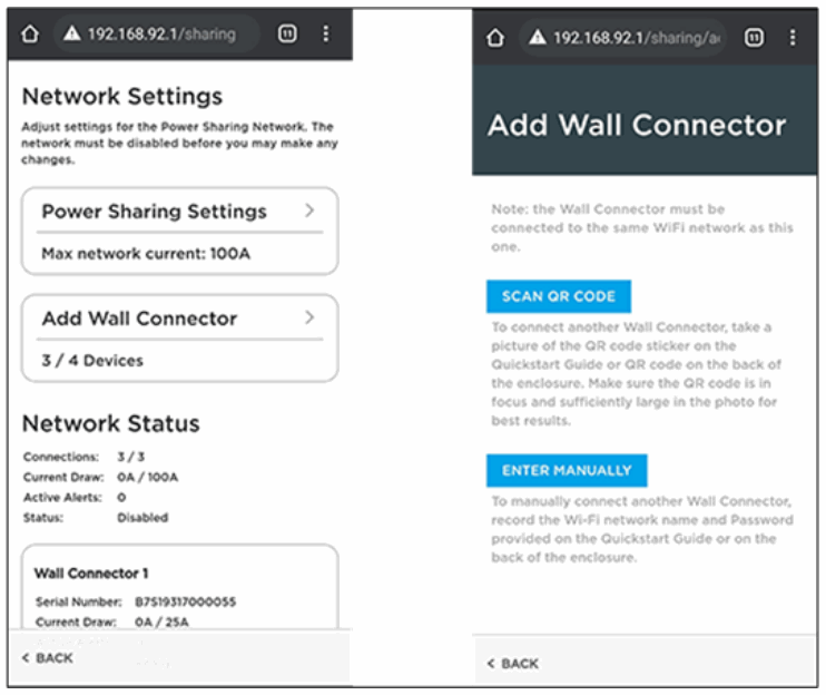 Tesla Gen 3 Wall Connector Manual - Lors de l'appariement des suiveurs, le leader redémarre et la connexion Wi-Fi est perdue.